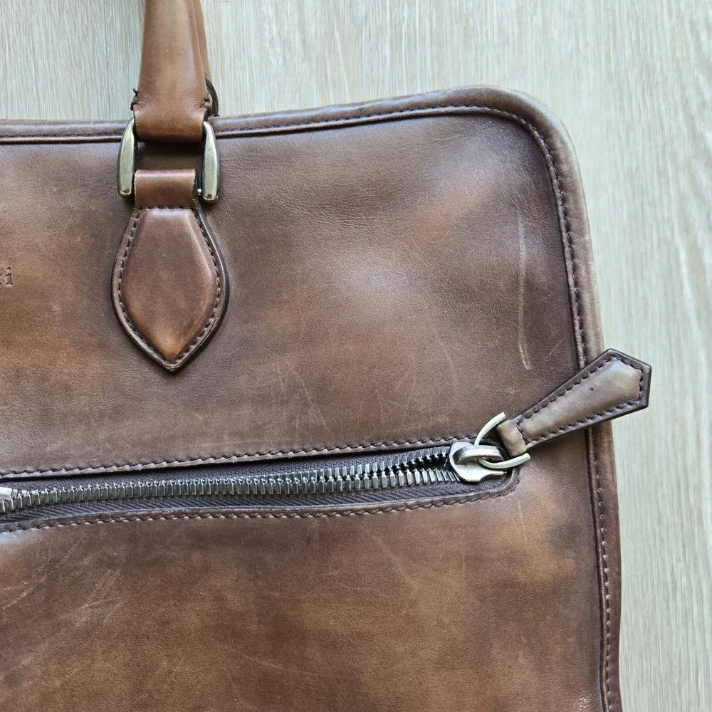 Berluti Paris Brown‎ Leather Academia Briefcase